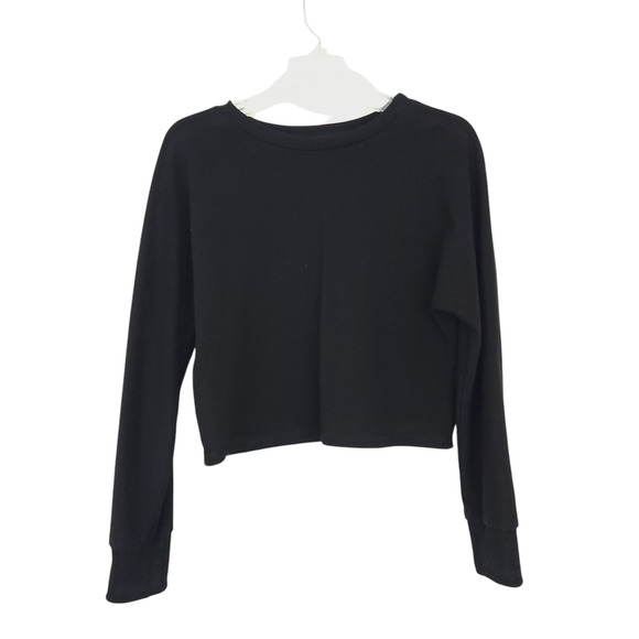 Black Sweatshirt Medium Juniors Waist Length Excellent Condition - Picture 2 of 4